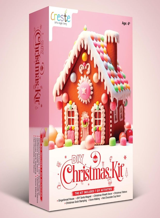 Creste DIY Christmas Kit for Kids | Art and Craft Activity Kit | Includes DIY Gingerbread House, Christmas Tree Decoration, Snow Making, Santaclaus Decoration, and 3 Other Fun Activity | Festive Gifts for Kids Ages 4+ - Image 1